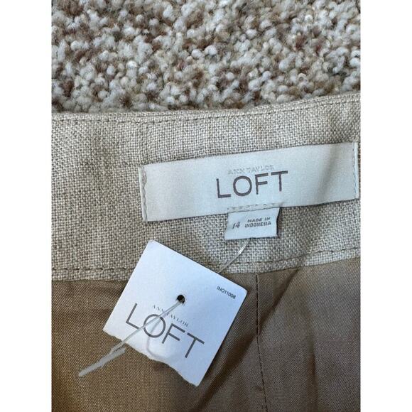 Ann Taylor LOFT 100% Linen mini skirt, NWT; Beige Linen, NWT, size 14 - Picture 3 of 10